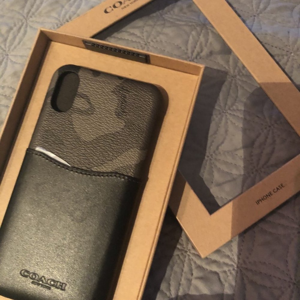 Authentic Coach Iphone X leather case